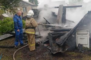 В Сараевском районе сгорела баня