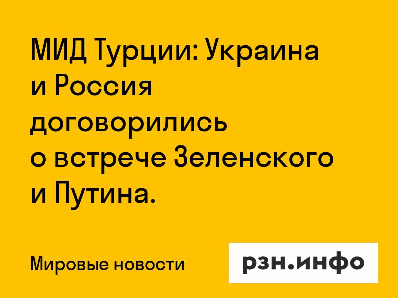 МИД Турции: Украина и Россия договорились о встрече Зеленского и Путина