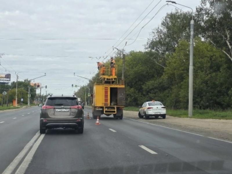 Рязанцы сообщили о перекрытой полосе на дороге в Дягилеве