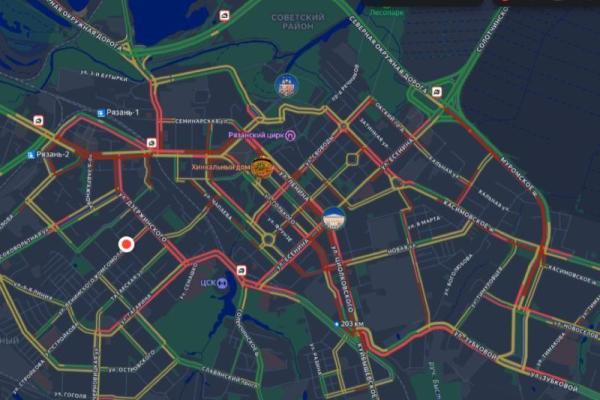 В Рязани зафиксировали 10-балльные пробки