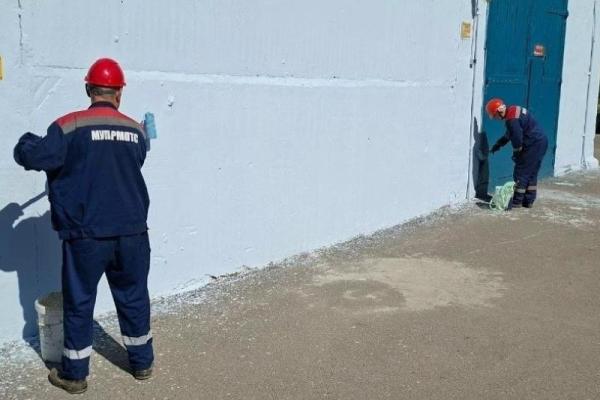 В Рязани покрасили теплопункт на улице Новаторов
