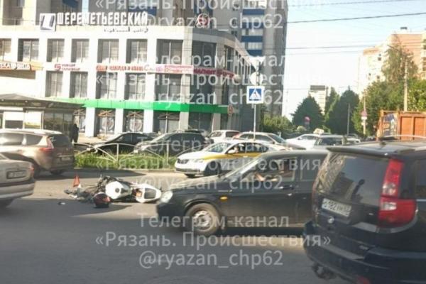 В Рязани произошло ДТП с участием мотоцикла